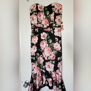 Floral mermaid midi dress
